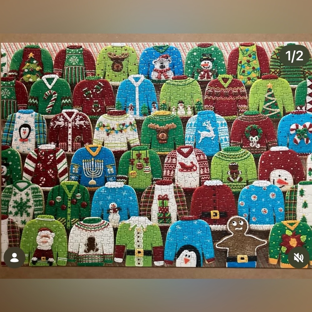 Cobble Hill Ugly Xmas Sweater Puzzle 1000 pc - Picture 2 of 3